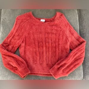 Girls’ A&F Kids red soft box sweater- Sz 9/10